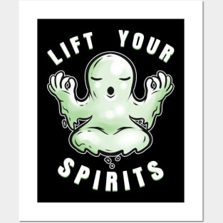 Lift Your Spirits Ghost Yoga Meditation Spirit Halloween Posters and Art